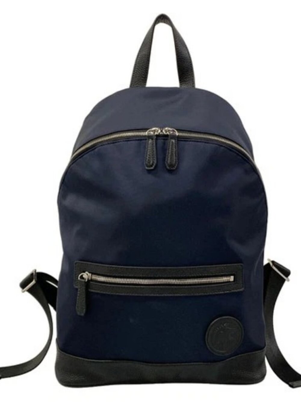 HUNTING WORLD Dark Navy Black Nylon Leather Backpack
